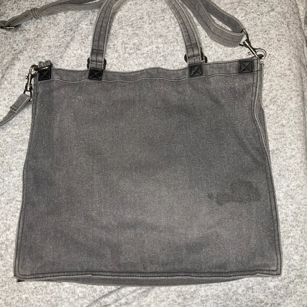Rock Revival Grey Denim Canvas Messenger Tote Bag Crossbody 90’s Y2K Grunge